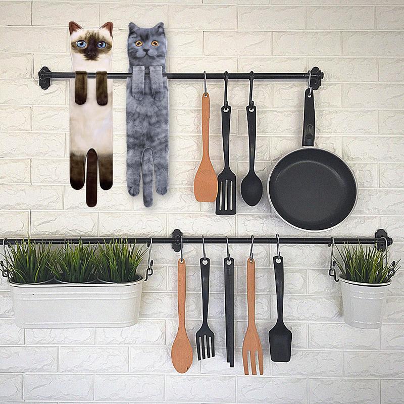 🔥LAST DAY 50% OFF🔥Funny Cat Hand Towels for Kitchen Bathroom