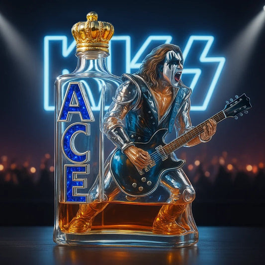 Kiss-Ace Frehley Memorial Whiskey Bottle