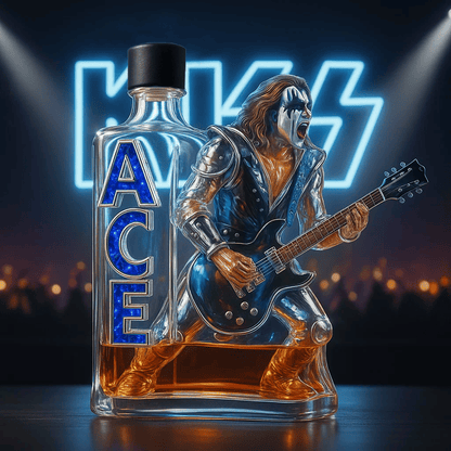 Kiss-Ace Frehley Memorial Whiskey Bottle