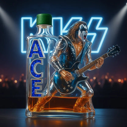 Kiss-Ace Frehley Memorial Whiskey Bottle