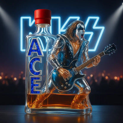 Kiss-Ace Frehley Memorial Whiskey Bottle