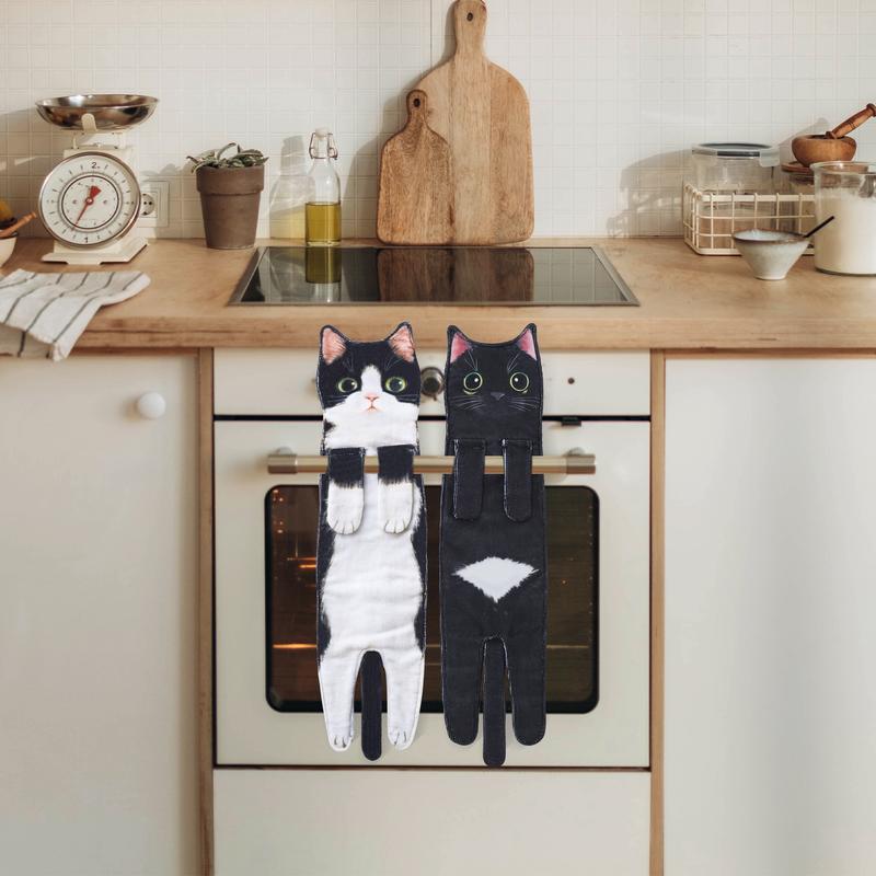 🔥LAST DAY 50% OFF🔥Funny Cat Hand Towels for Kitchen Bathroom